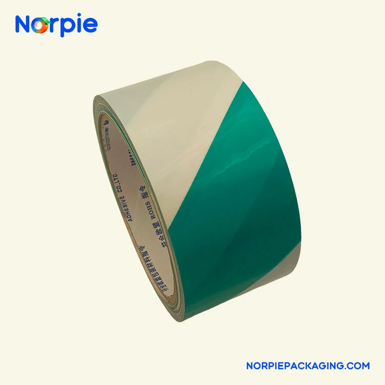 Băng cảnh báo xanh và trắng